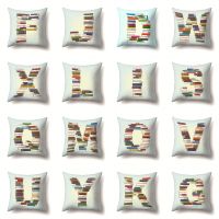 【hot】◇๑ Customizable New 26 English Letters Pillowcase Polyester Room Sofa Soft Cushion Cover