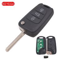 【❖】 islwpi Keyecu Flip Remote Car Key Fob 3ปุ่ม433MHz ชิป ID46สำหรับ IX35 I20 I30 2008-2012