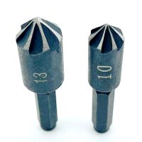 ขายส่ง 2 ชิ้น 90 องศา Hex Shank 7 ขลุ่ย Countersink Bits 10-13mm งานไม้ Countersunk Chamfering Deburring Tool Edger