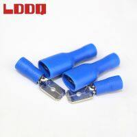 LDDQ Spade Crimp Terminal Male and Female Kit 50 Pair Blue faston 16-14AWG Wire connector Crimp terminals kabelschoenen borne