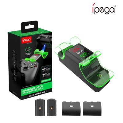 【พร้อมส่ง】Ipega แท่นชาร์จคอนโทรลเลอร์คู่ พร้อมแบตเตอรี่ 1400mAh 2 ชิ้น และไฟแสดงสถานะ LED PG-XBX003 สําหรับ Xbox Series x/S