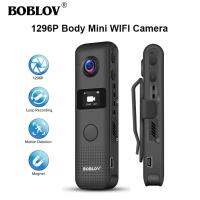 BOBLOV กล้องวิดีโอติดกล้องจิ๋ว Wi-Fi C18ความละเอียด64กิกะไบต์ความละเอียด1296P 1200มิลลิแอมป์โอแอ็กชันตรวจจับกล้องเคลื่อนไหว DVR สำหรับเครื่องบันทึกเสียงเดินป่า