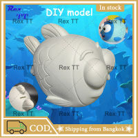 Rex TT Big eye goldfish white model DIY doodle cant break doll piggy bank coloring toy ornament gift