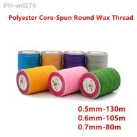 0.5mm/0.6mm/0.7mm Polyester Core-Spun Round Wax Thread for Braided Bracelets DIY Accessories or Leather Craft Sewing