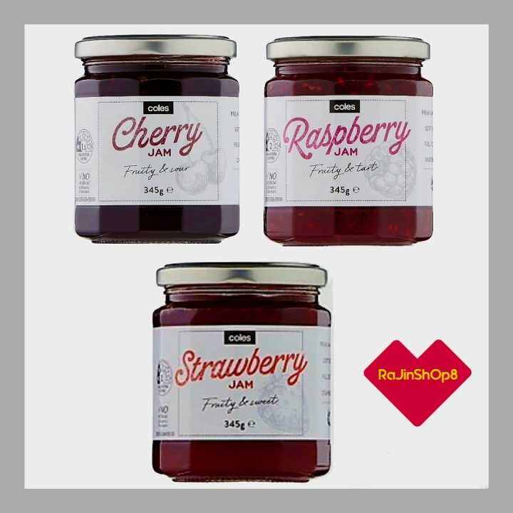 COLES Premium Strawberry / Raspberry / Cherry Jam & Spread [345g
