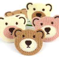 16Pcs 5*5.8cm Cartoon Embroidery Bear Appliques For DIY Headwear Hairpin Crafts Decoration Clothing Patches Accessories  Furniture Protectors  Replace