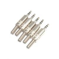 5pcs 3.5mm 3-Pole Stereo Metal Plug Connector &amp; Jack Adapter with Soldering Wire Terminals 3.5mm Audio Headphone PlugWires Leads Adapters