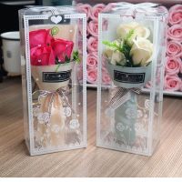 【CC】 3 Heads Artificial Bouquet Hand Holding Valentine 39;s Day Wedding Decoration Flowers