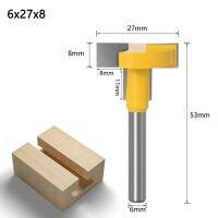 T-Slotting Router T-Slot คุณภาพ1-4ชิ้นบิต-8 "6มม. ก้านสำหรับงานไม้ราคาเครื่องตัดสิ่ว