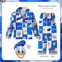 Disney Donald Duck Children Pajamas Boys Cotton Clothes Pants Set Cartoon Sleepwear Kids Pajamas for Girls Outfits Child Pyjama