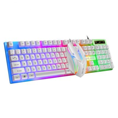Gaming Mechanical Keyboard 104 Keys USB Wired Keyboard Mouse Set LED Rainbow Backlight for Tablet Desktop Laptop Computer