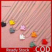 NEP 2Pcs Men Women Matching Necklaces Detachable Attractive Jigsaw Heart Shape Pendant Chokers Necklaces for Couple