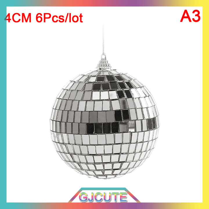 gjcute-1แพ็ค2-10ซม-คริสต์มาสลูกต้นคริสต์มาสแขวนเครื่องประดับกระจกลูกบอลดิสโก้
