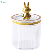 ?【Lowest price】HOMA CUTE Rabbit cotton Pad Holder ผ้าฝ้าย Swab Rod กล่องเก็บลิปสติกกล่องจัดระเบียบ