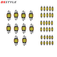 DSstyles หลอดไฟ LED แคนบัสแบบปลายสองด้าน,900lm ไฟหลังคาสว่างมากชุดไฟป้ายทะเบียนรถจำนวน10ชิ้นส่วนภายใน