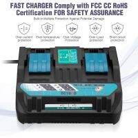 【YF】 Double charging port Battery Charger For Makita 14.4V 18V BL1830 Bl1430 DC18RC DC18RA US EU UK AU Plug with USB