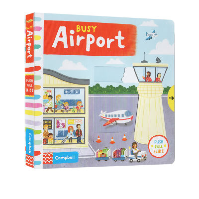 English original childrens picture book busy series busy airport cardboard organ operation activity book childrens Enlightenment learning parent-child education interactive learning