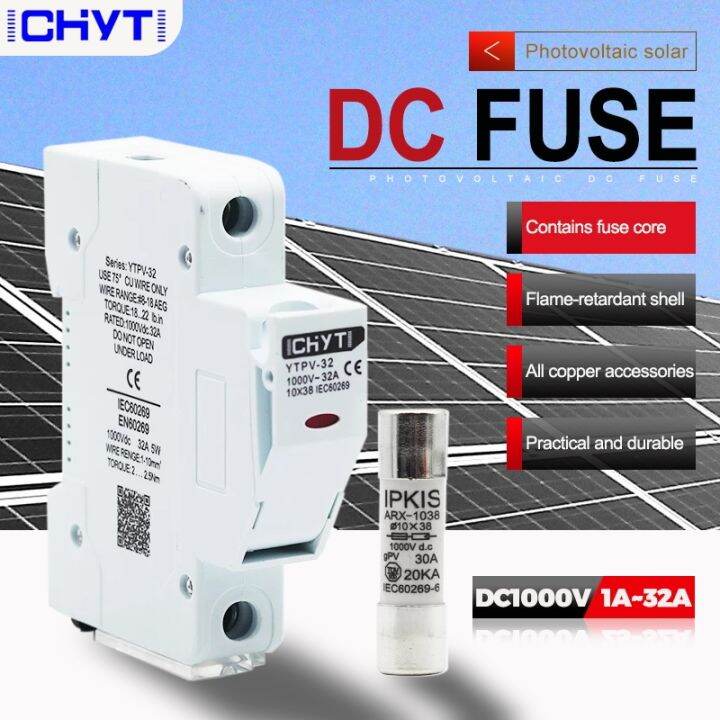 yf-1set-solar-pv-fuse-holder-base-suitable-for-10x38-1000v-dc-link-with-led-indicator-light