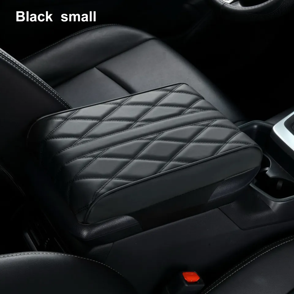 Wave Embroider PU Leather Car Armrest Mat Center Console Arm Rest  Protection Cushion Auto Armrests Storage Box Cover Pad
