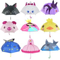 【CW】 Cute Cartoon Umbrella Kids Animation Creative Long-handled 3D Ear Modeling Kids Umbrella For Children Boys Girls Free Shipping