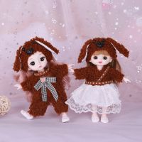 2pcs Cute 17cm Doll Toy Bjd doll Girl Diy Makeup Childrens Toy (Doll+Clothes+Shoes)