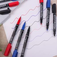 หัวปากกาปลายคู่ปากกาเพอร์มาเน้นปากกามาร์กเกอร์กันน้ำ6ชิ้นหัว0.5/1.0มม. หัวปากกาสีดำสีน้ำเงินสีแดงนักเรียนโรงเรียนวาดภาพของเด็กสำนักงาน