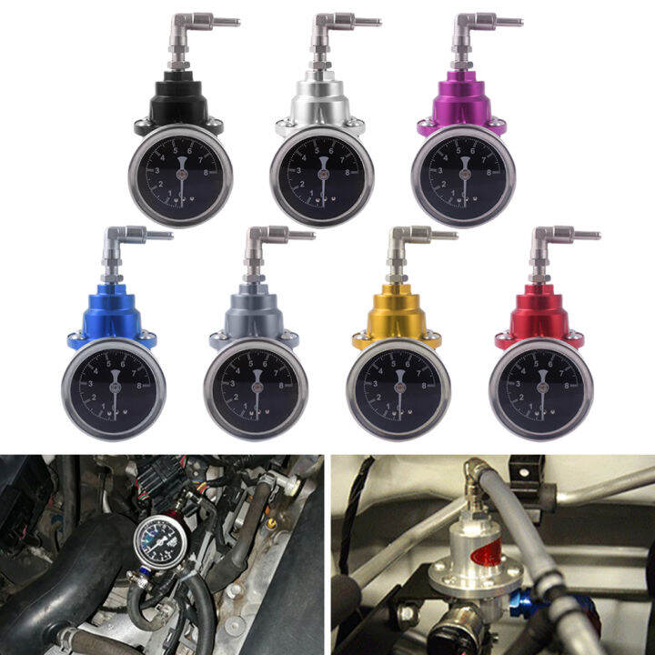 อลูมิเนียม7สีปรับแรงดันน้ำมันเชื้อเพลิง-regulator-ยานพาหนะ-refitting-เชื้อเพลิงอัดบรรจุอากาศสากลที่มีชุดวัด