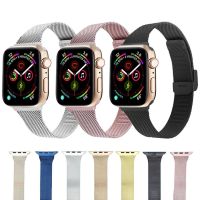 ❖₪ สายนาฬิกา Milanese Loop สำหรับ Apple Watch 38mm 42mm 40mm 44mm สายรัดข้อมือสแตนเลสแบบบางสำหรับ iwatch 1 2 3 4 5