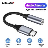 USLION USB Type C To 3.5mm Aux Adapter Type-c 3 5 Jack Audio Cable Earphone Cable Converter for Samsung Galaxy S21 Ultra S20 Cables