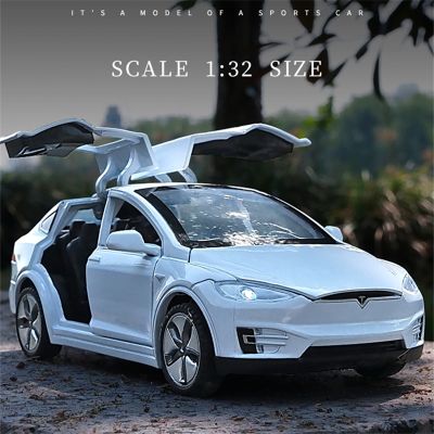 1:32 Tesla Model X Model S Alloy Car Model Diecast Metal Simulation Toy Vehicles Car Model Sound Light Collection Childrens Gift