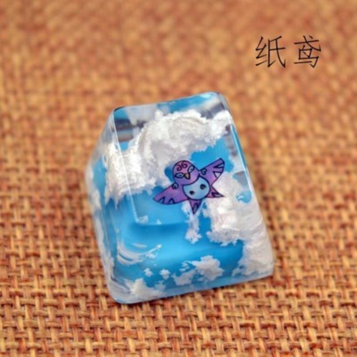 resin-backlight-keycap-mx-mechanical-personality-sky-and-white-clouds-1u-key