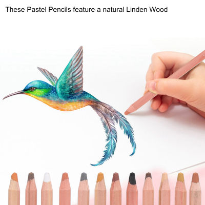 ดินสอสีโทนสีผิวดินสอสีดินสอโทนเนอร์สีสันสดใสสำหรับศิลปินเพื่อการวาดภาพสีและสเก็ตช์ภาพ