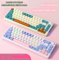 ZA68โปรคีย์บอร์ดแบบกลไกแลกเปลี่ยนแสง RGB ไร้สายหรือมีสายสำหรับเดสก์ท็อปคอมพิวเตอร์โน้ตบุ๊กสวิตช์เชิงเส้น68ปุ่ม