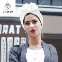 UAZGEO สีทึบ สำหรับผู้หญิง หูฟังมุสลิม หมวกผ้าโพกหัว Underscarf ผ้าฝ้าย สตรี hijabs ผ้าโพกหัวอิสลาม ผ้าพันคอหัว มุสลิม turbante