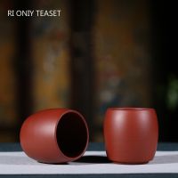 2 Pcs/Set Yixing Purple Clay Teacup Master Handmade Raw Ore Dahongpao Tea Bowl Puer Master Tea Cup Chinese Tea Set 70Ml