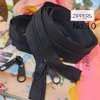 #5 Zip ซิป รูดได้สองด้าน ซิปสองด้าน สีดำ (มีให้เลือกหลายขนาด) ซิปตัด ซิปไนล่อน ซิปพลาสติก ซิปหลา ฟันเบอร์ 5 (สินค้าพร้อมส่งจากไทย)