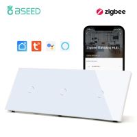 BSEED WIFI ZigBee Wall Touch Switch Triple 3/6/9Gang Wireless Smart EU Touch Light Switch Tuya Google Home App No Neutral Wire