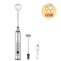 TEXElectric Egg Beater 3-Speeds USB Rechargeable Whisk Mixer Heads Eggbeater Frother Stirrer Coffee Milk Drink Blender Stirrer Tool