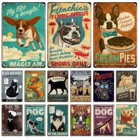 Vintage Dog Metal Poster Signage Tin Painting Funny Pet Dog Plaque Home Patio Farm Kennel Wall Art Decor Panel Mural Aesthetics