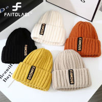 ทำด้วยผ้าขนสัตว์นุ่มถักหมวกสำหรับผู้ชายผู้หญิงสีทึบ Beanies ฤดูใบไม้ร่วงฤดูหนาวที่อบอุ่น S Kullies หมวกโครเชต์ Bonnet U Nisex Skullcaps Gorra