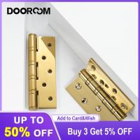 DOOROOM Brass Mute Door Hinges 4 Inch Flat Open Bearing Strong and Durable Wood Door Hinge Flat Open Solid Hinge 6 Colors