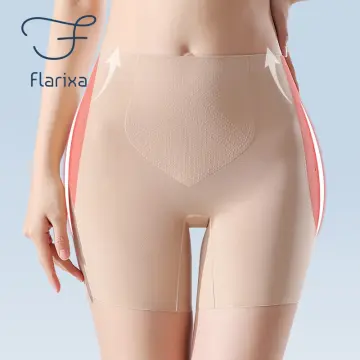 Flarixa High Waist Belly Slimming Panties Women's Seamless Tummy Control  Underwear Ice Silk Boxer Safety Shorts Body Shaper 3xl