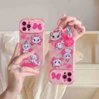 เคสแมวมารีพร้อมกระจกใช้ได้กับ IPhone14 13 12 11เคสโทรศัพท์รวมทุกอย่างกันตก