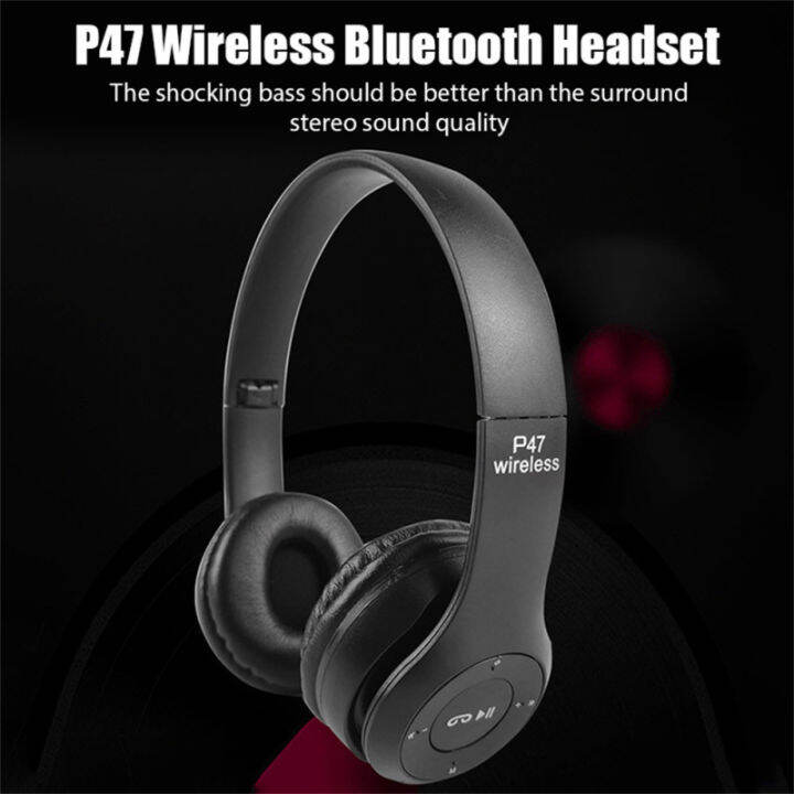 p47หูฟังไร้สาย-on-ear-หูฟังสเตอริโอเวลาเล่นอีกต่อไป-usb-ชาร์จสำหรับสมาร์ทโฟนแล็ปท็อปคอมพิวเตอร์