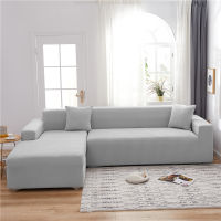 Polar Fleece Fabric Light Gray Sofa Cover For Living Room Solid Color All-inclusive Modern Elastic Corner Couch Slipcover 45011