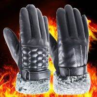 [COD] 22 New Thickened and Warm Leather Gloves Mens Three Ribs Design Fashion Korean Hands