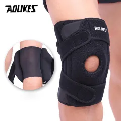 AOLIKES 1PCS Adjustable Four Spring Support Elastic Knee Protector Brace  Patella Knee Pads Hole Sports