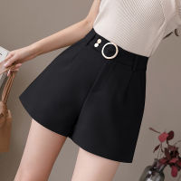 New Fashion High Waist Shorts Women Elegant Suit Fabric A-line Shorts Bottoms 2021 Spring Summer Office Lady Casual Black Shorts