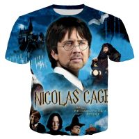 2023 ฤดูร้อนใหม่แฟชั่น T เสื้อตลก Nicolas Cage 3D T เสื้อตลกพิมพ์ T เสื้อ Casual Tees XXS-6XL