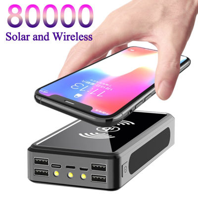mAh Solar Wireless Portable Fast Charging cellphone 4USB LED outdoor Xiaomi 13 Samsung